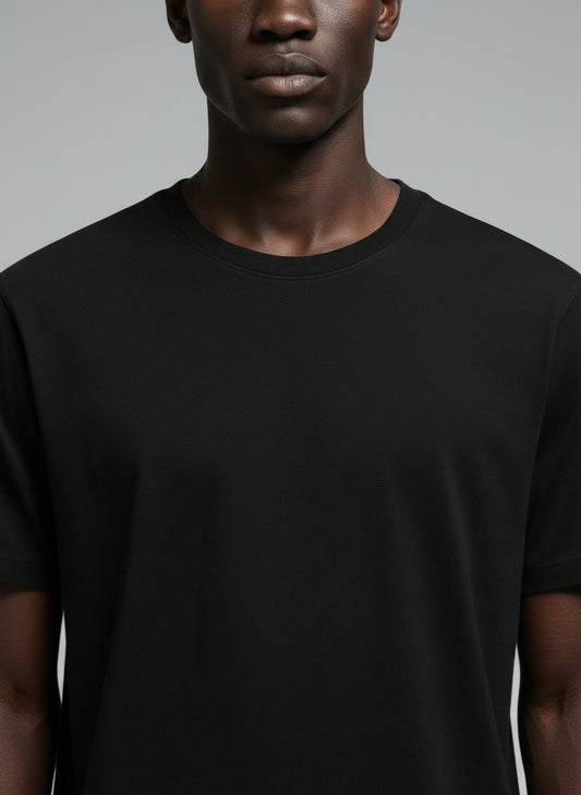 Standard Crew T-Shirt — Neckline detail — 100% Cotton 180 GSM