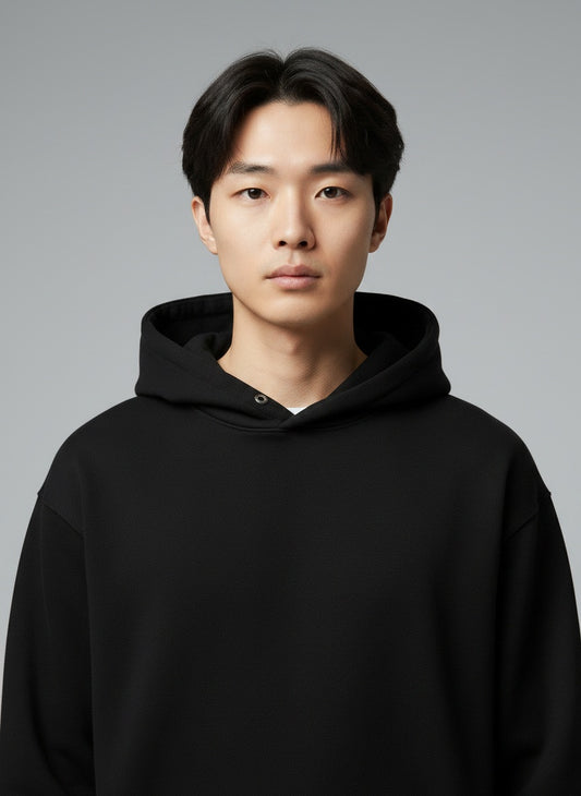 Pullover Hoodie — Ribbed cuffs and kangaroo pocket detail