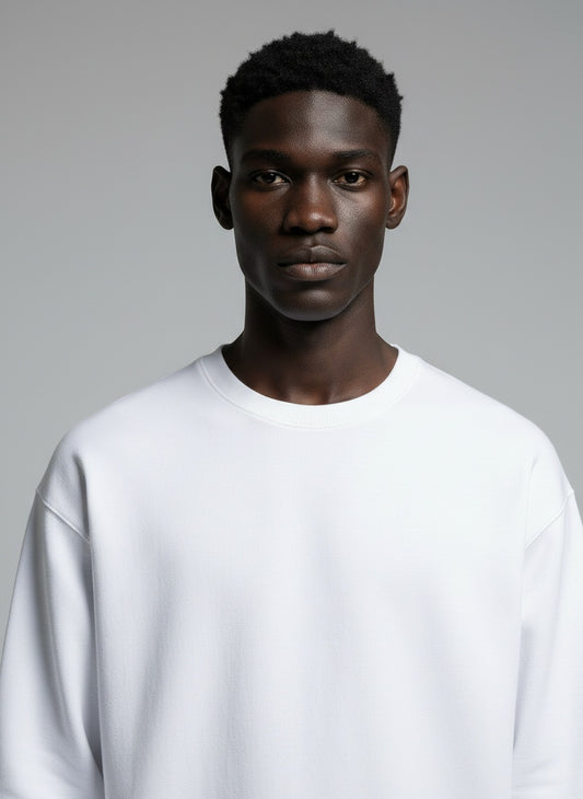 Oversized Sweatshirt — Dropped shoulder and relaxed silhouette detail