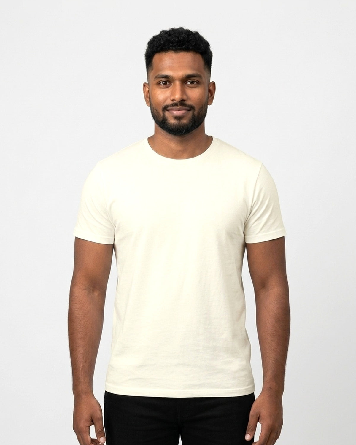 Classic Crew T-Shirt in Off White on dusky skin — MULTITHREAD