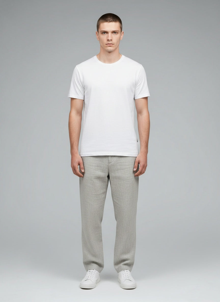 Supima Cotton T-Shirt for Men — 160 GSM Luxury Soft — White — MULTITHREAD