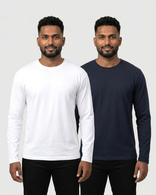 Full Sleeve 2-pack for dusky skin: White + Navy Blue (group photo)