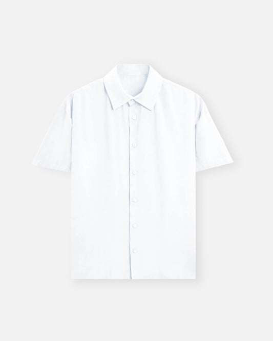 Oversized Half Sleeve Shirt in White — MULTITHREAD