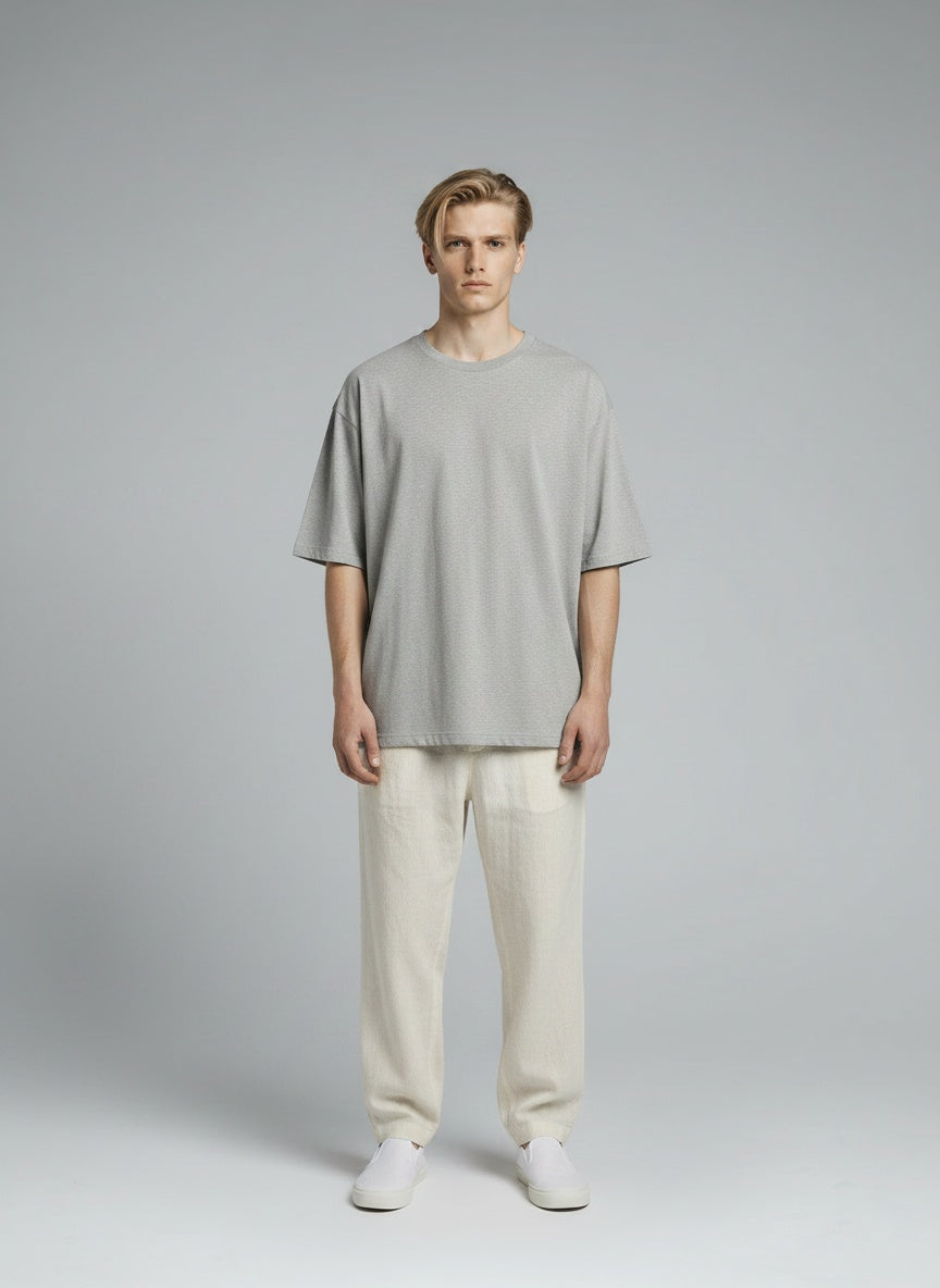 Oversized T-Shirt for Men 240 GSM — Dropped shoulders — Black — MULTITHREAD