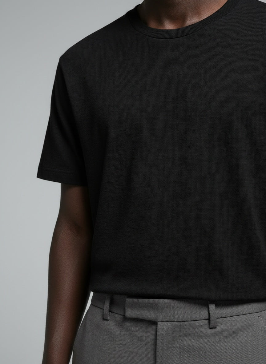 Standard Crew T-Shirt — Premium cotton fabric close-up
