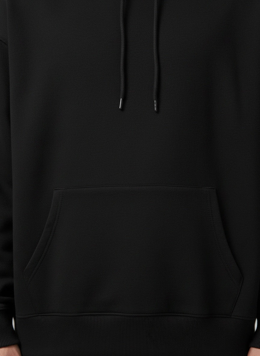 Oversized Hoodie — 400 GSM heavyweight cotton-polyester fabric close-up