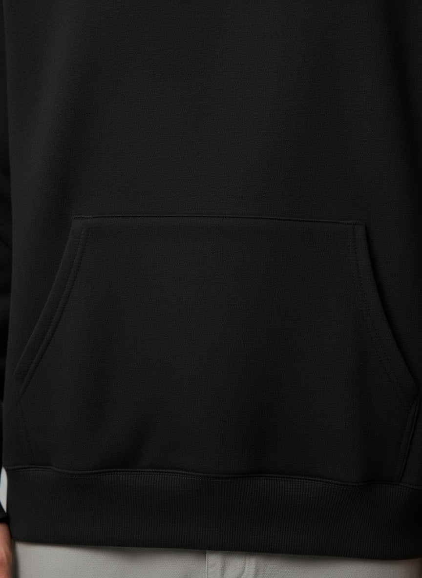 Pullover Hoodie — 260 GSM terry cotton-polyester fabric close-up