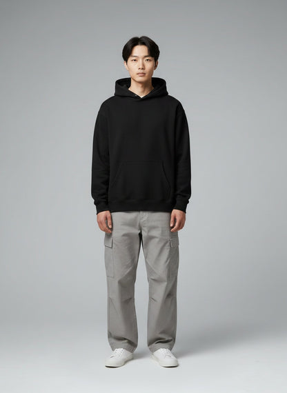 Pullover Hoodie for Men — 260 GSM Terry Cotton — White — MULTITHREAD