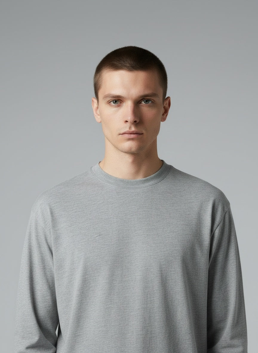 Full Sleeve T-Shirt — Sleeve cuff and neckline detail