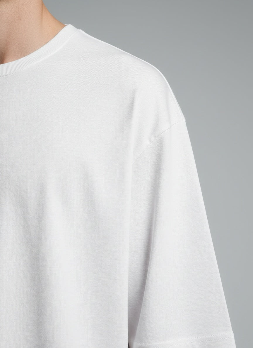 Terry Oversized T-Shirt — 260 GSM 90/10 cotton-polyester fabric detail