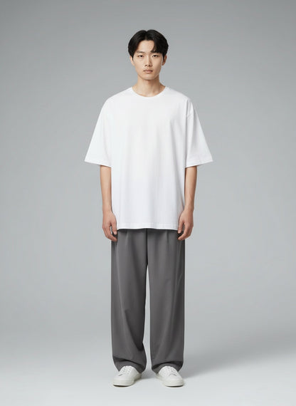 Oversized T-Shirt for Men 180 GSM — Lightweight oversized fit — White — MULTITHREAD