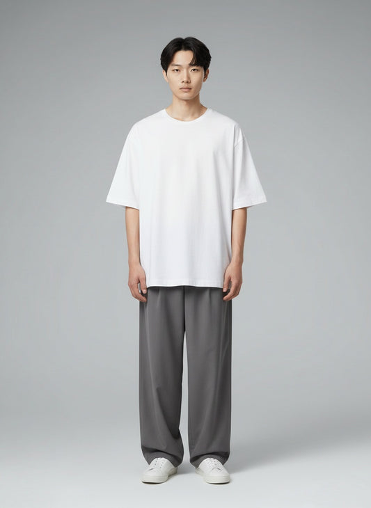 Oversized T-Shirt for Men 180 GSM — Lightweight oversized fit — White — MULTITHREAD