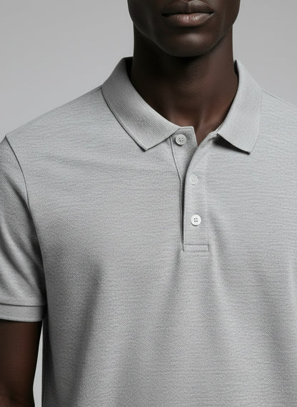 Men's Polo T-Shirt — 220 GSM Airtex textured weave fabric detail