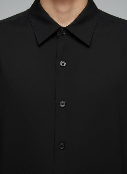 Oversized Half Sleeve Shirt — 240 GSM crisp cotton weave close-up