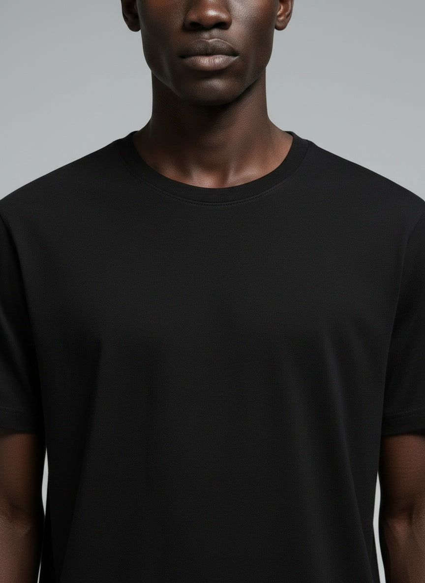 Standard Crew T-Shirt — Neckline detail — 100% Cotton 180 GSM