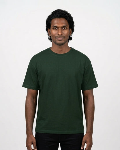 Classic Crew T-Shirt in Bottle Green on deep skin — MULTITHREAD