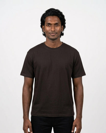 Classic Crew T-Shirt in Coffee Brown on deep skin — MULTITHREAD