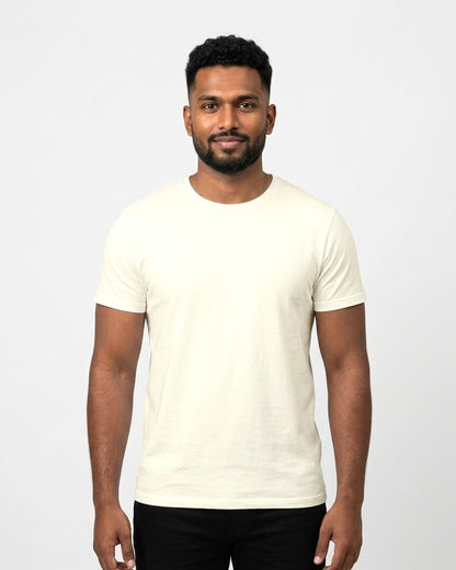 Classic Crew T-Shirt in Off White on dusky skin — MULTITHREAD