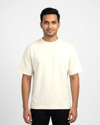 Classic Crew T-Shirt in Off White on wheatish skin — MULTITHREAD