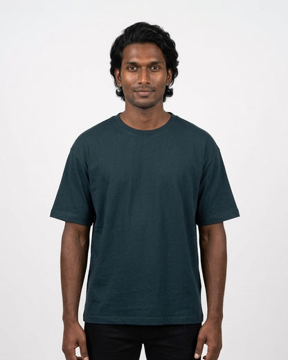 Classic Crew T-Shirt in Petrol Blue on deep skin — MULTITHREAD
