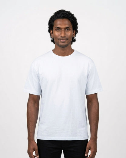 Classic Crew T-Shirt in White on deep skin — MULTITHREAD