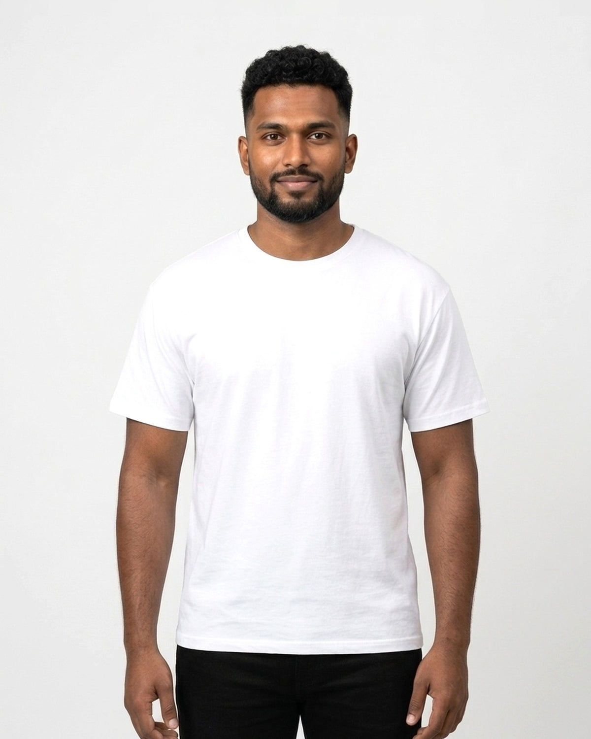 Classic Crew T-Shirt in White on dusky skin — MULTITHREAD