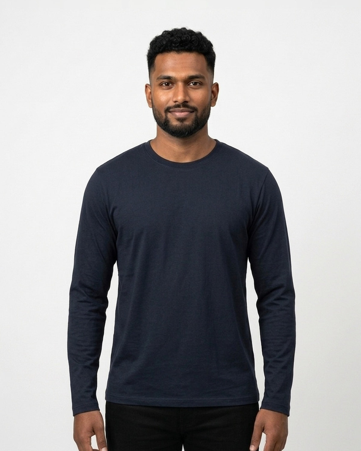 Full Sleeve T-Shirt in Navy Blue on dusky skin — MULTITHREAD