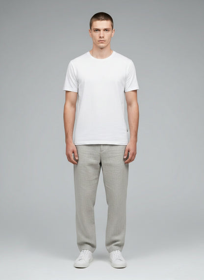 Supima Cotton T-Shirt for Men — 160 GSM Luxury Soft — White — MULTITHREAD