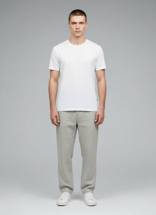 Supima Cotton T-Shirt for Men — 160 GSM Luxury Soft — White — MULTITHREAD