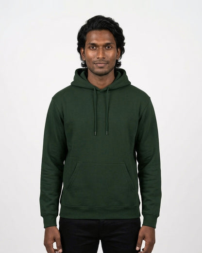 Hoodie in Bottle Green on deep skin — MULTITHREAD