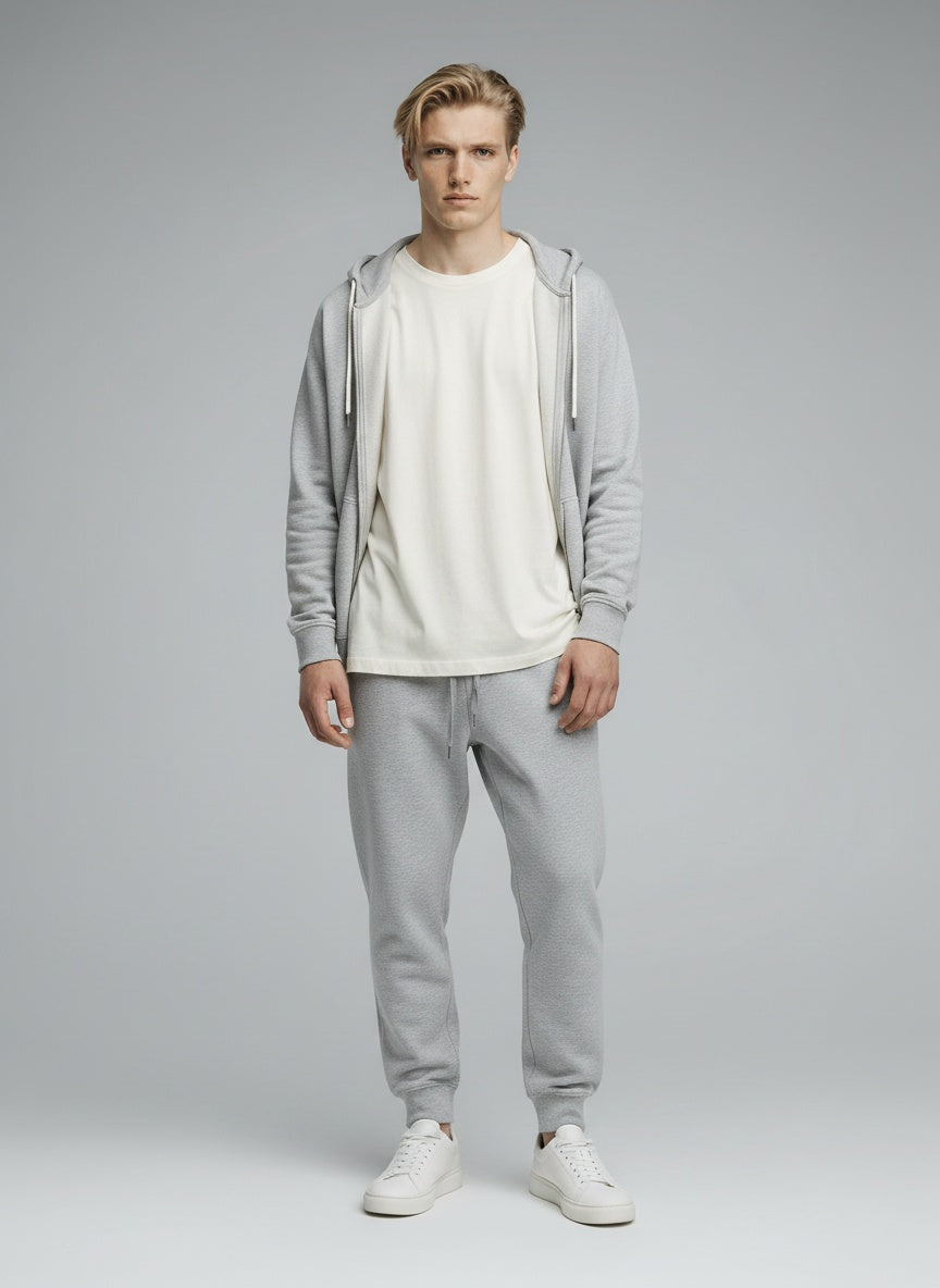 Men's Cotton Joggers — 260 GSM Tapered Fit — Black — MULTITHREAD