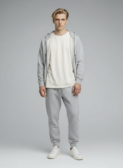 Men's Cotton Joggers — 260 GSM Tapered Fit — Black — MULTITHREAD
