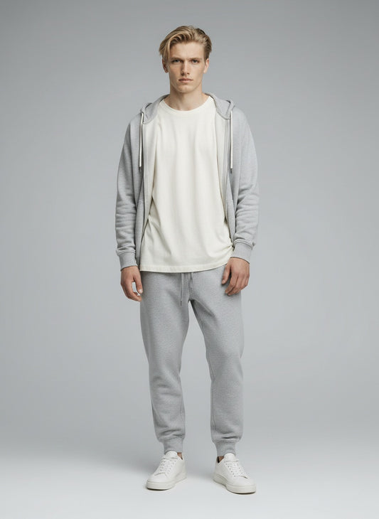 Men's Cotton Joggers — 260 GSM Tapered Fit — Black — MULTITHREAD