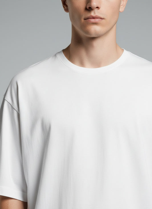 Terry Oversized T-Shirt — Terry knit texture close-up