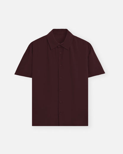 Oversized Half Sleeve Shirt in Maroon — MULTITHREAD