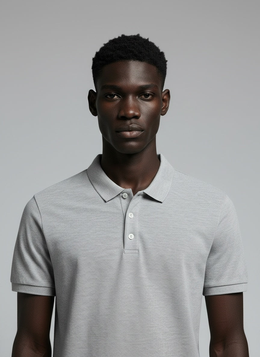 Men's Polo — Structured collar and cuffs close-up