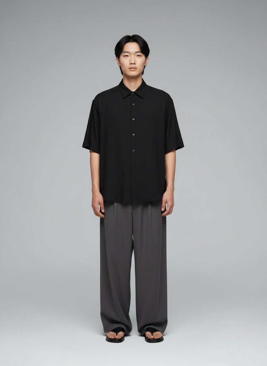 Oversized Half Sleeve Shirt for Men — 240 GSM Cotton — White — MULTITHREAD