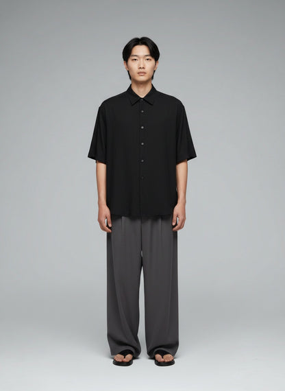 Oversized Half Sleeve Shirt for Men — 240 GSM Cotton — White — MULTITHREAD