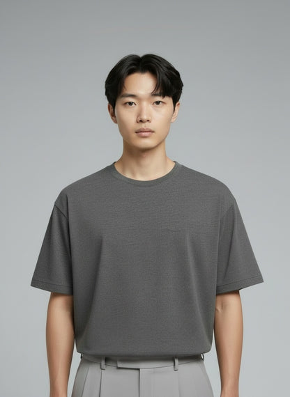 Classic Crew T-Shirt for Men — Neckline close-up — 100% Cotton 180 GSM