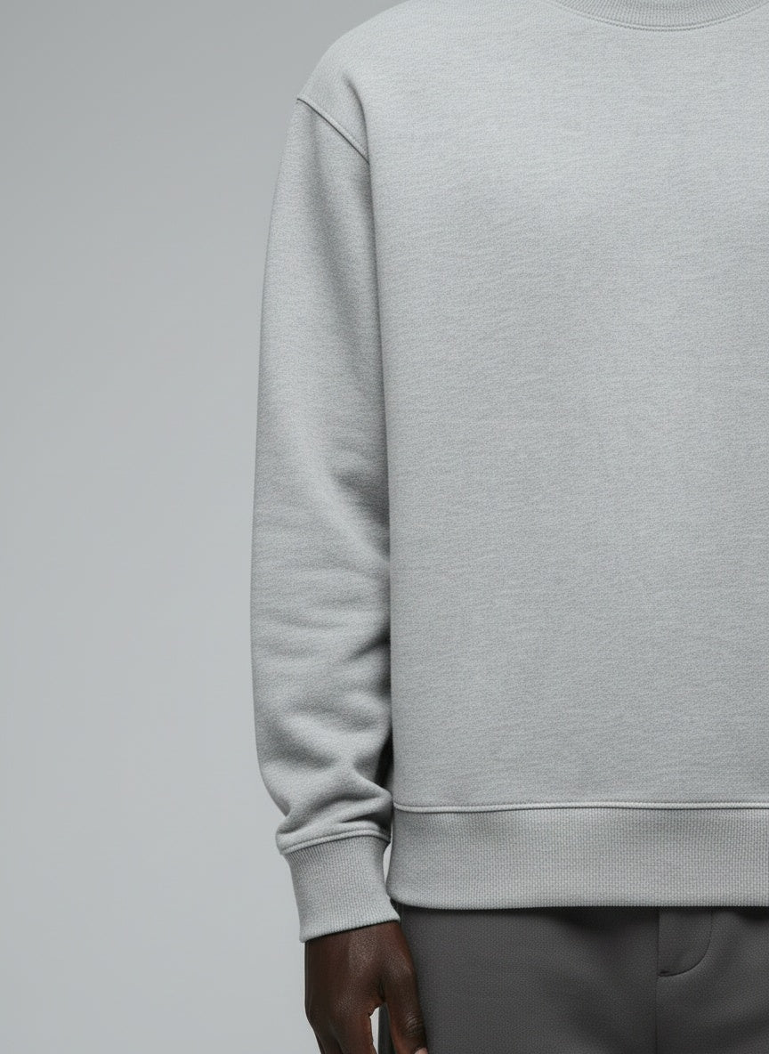 Men's Sweatshirt — 300 GSM cotton-poly fleece fabric detail