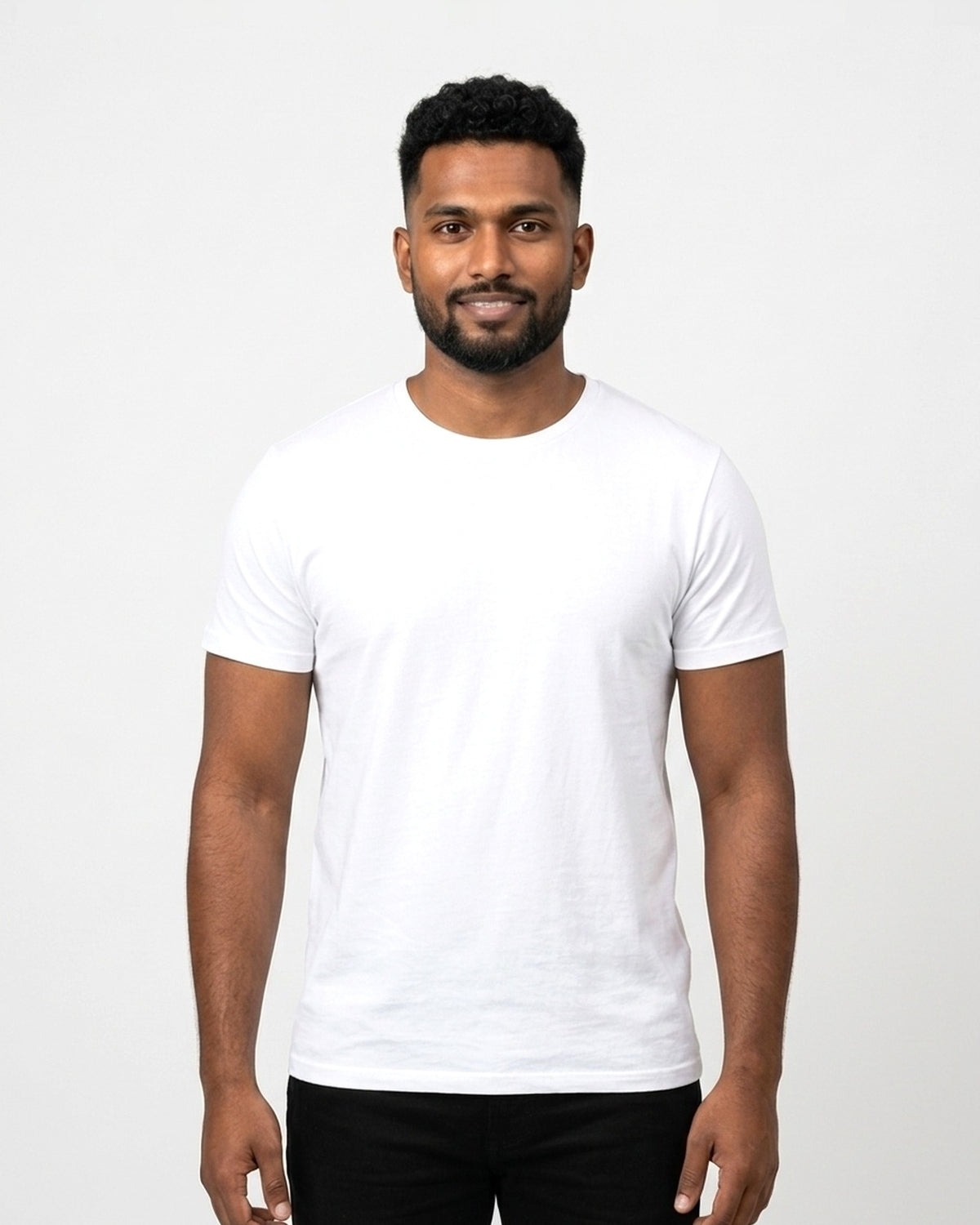 Supima Cotton T-Shirt in White on dusky skin — MULTITHREAD