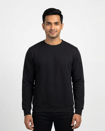 Sweatshirt in Black on wheatish skin — MULTITHREAD
