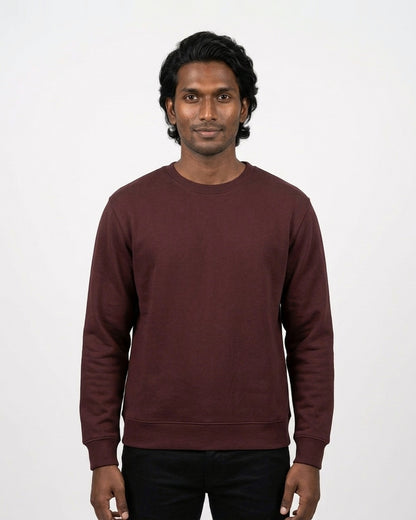 Sweatshirt in Maroon on deep skin — MULTITHREAD
