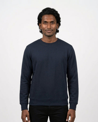 Sweatshirt in Navy Blue on deep skin — MULTITHREAD