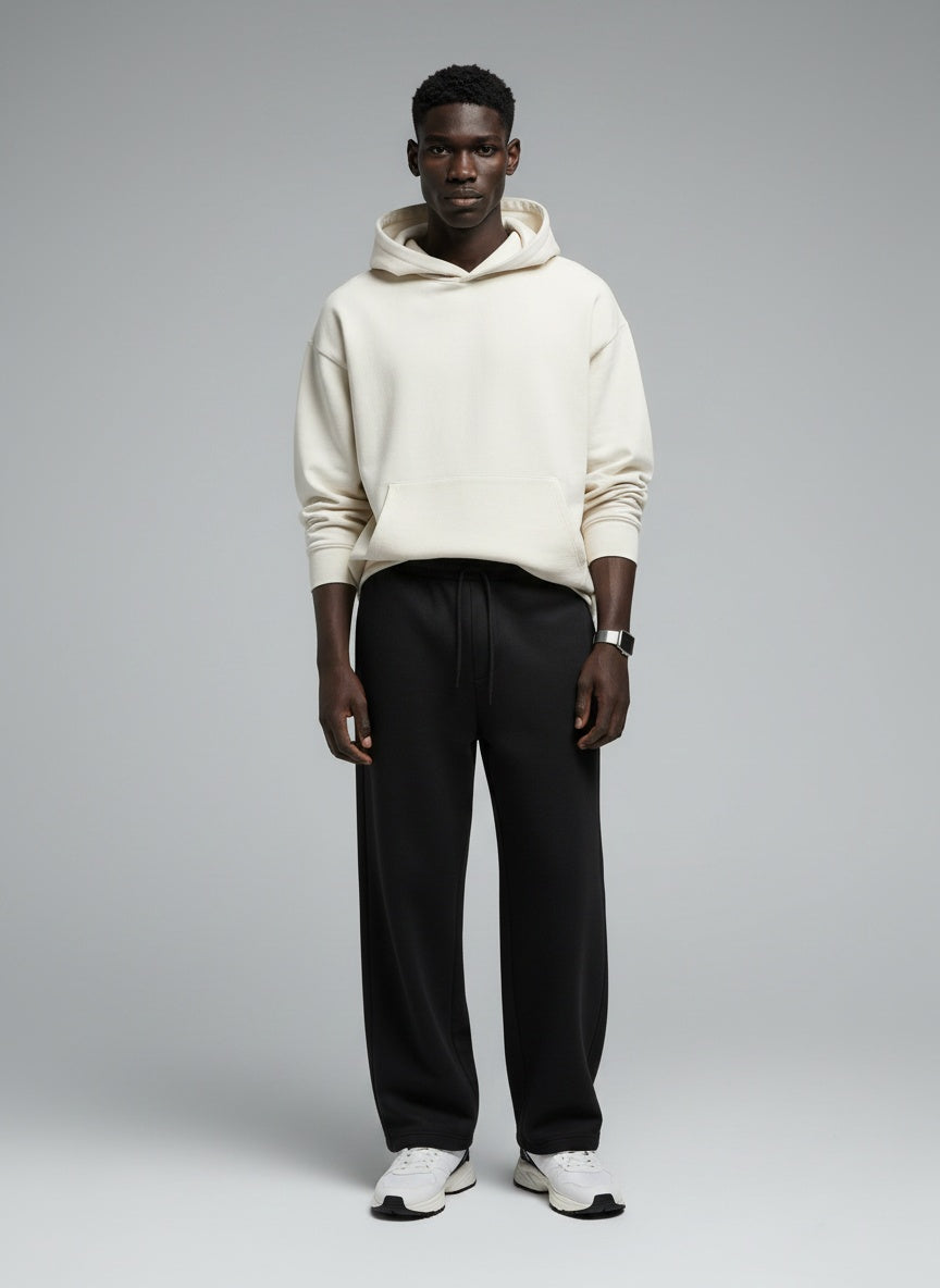 Men's Sweatpants — 260 GSM Terry Cotton — Relaxed Fit — Black — MULTITHREAD