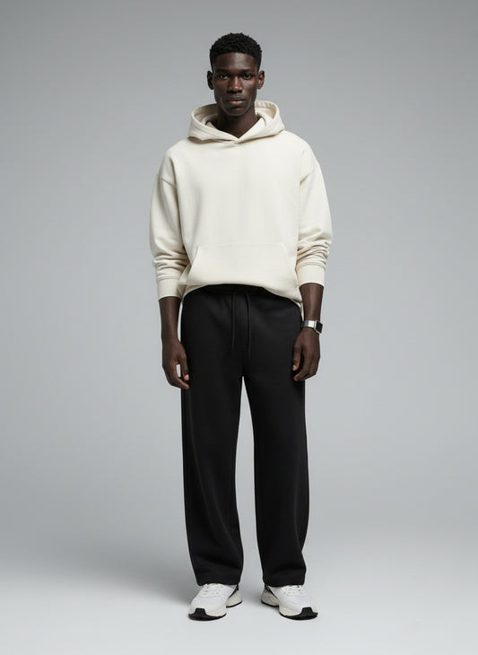 Men's Sweatpants — 260 GSM Terry Cotton — Relaxed Fit — Black — MULTITHREAD