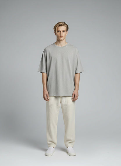 Oversized T-Shirt for Men 240 GSM — Dropped shoulders — Black — MULTITHREAD