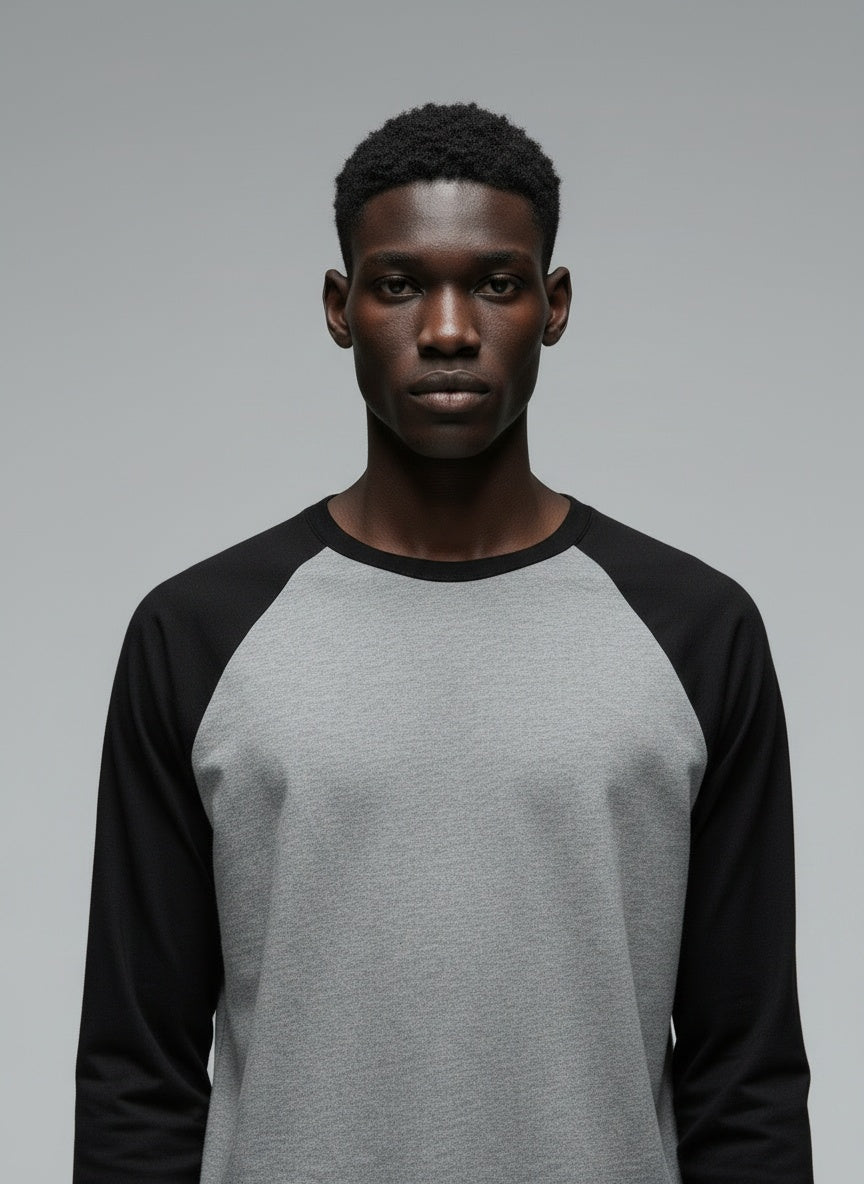 Raglan T-Shirt — Contrast raglan sleeve close-up