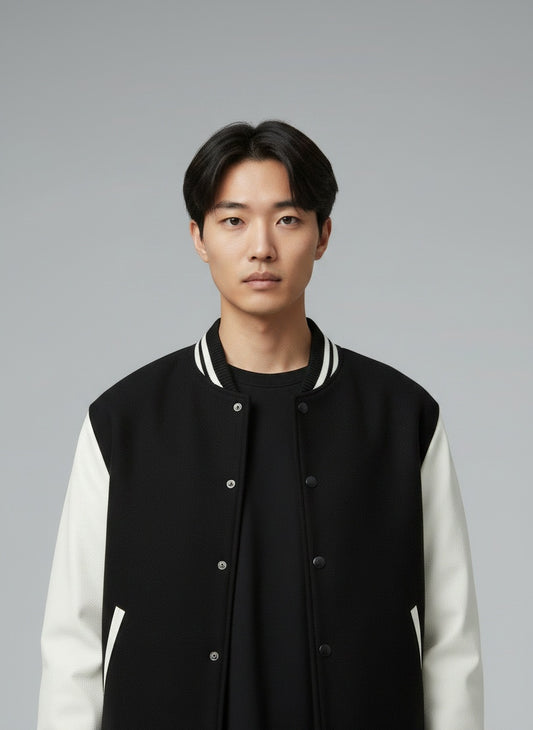 Men's Varsity Jacket — Derby ribbed collar and cuff detail